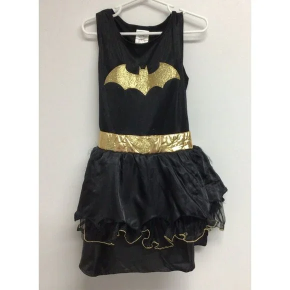 Amscan | Costumes | Dc Comics Girls Batgirl Halloween Costume Dress Size M Black  Gold Glitter | Poshmark
